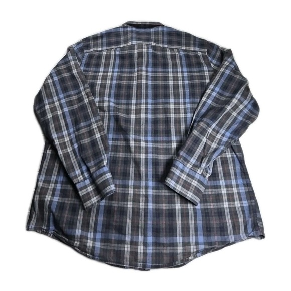 UNTUCKit Mens 2XL NAVY CHECK Wrinkle Free Button Up Long Sleeve Dress Shirt - Picture 4 of 7